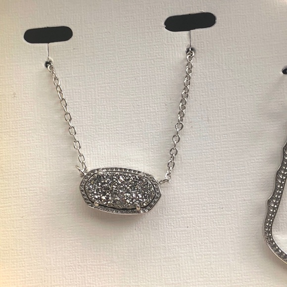 NWT Kendra Scott Limited Edition RARE Set Platinum Drusy Elisa Silver Sophias! - Picture 8 of 14